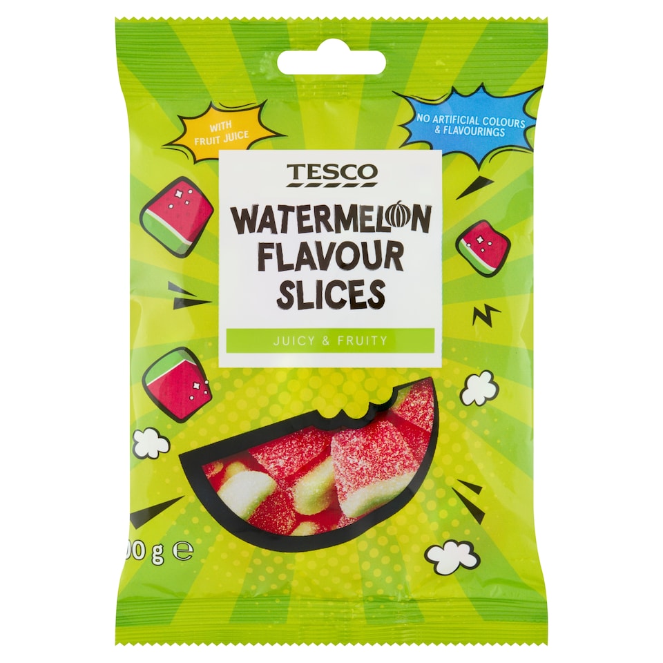 Tesco Watermelon Flavour Slices gyümölcsízű gumicukorka 100 g
