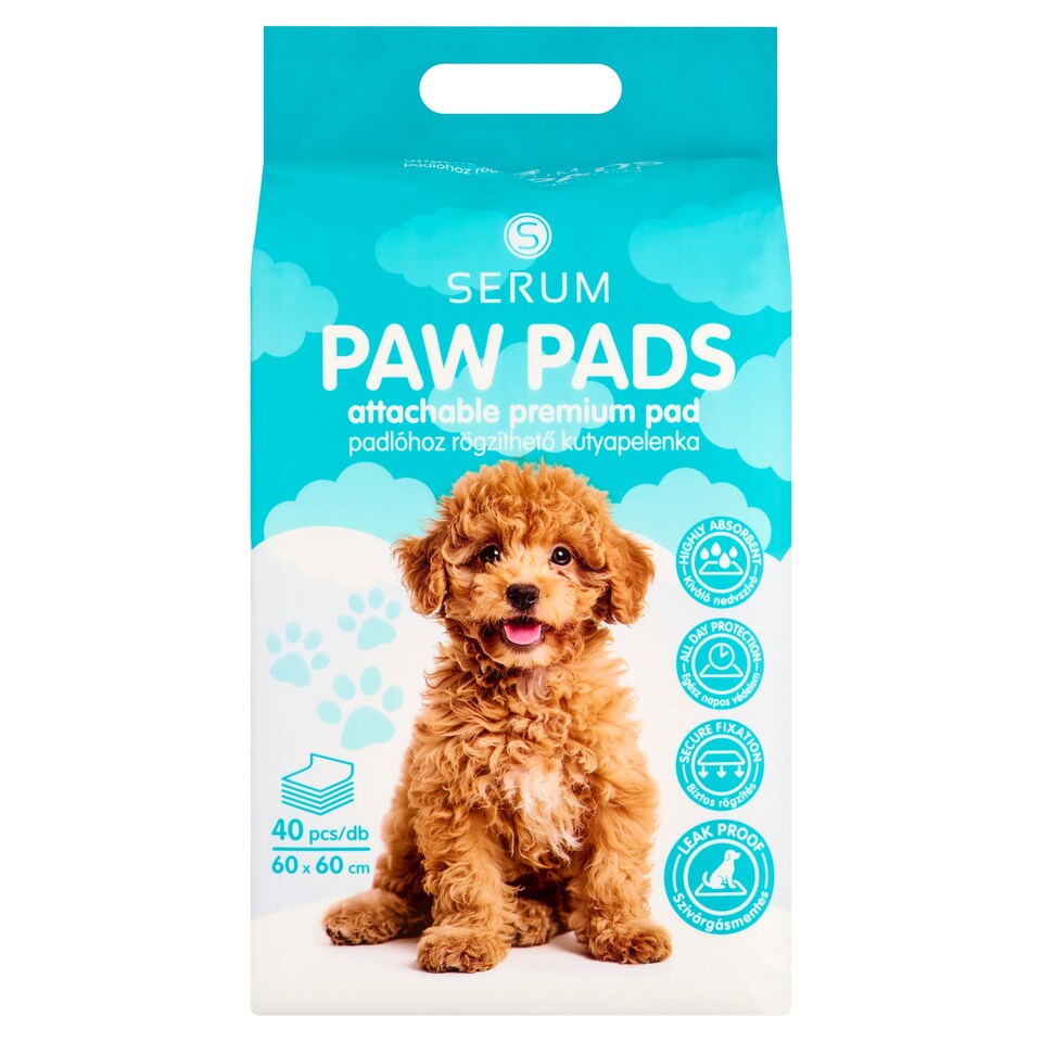 Serum Paw Pads padlóhoz rögzíthető kutyapelenka 60 x 60 cm 40 db