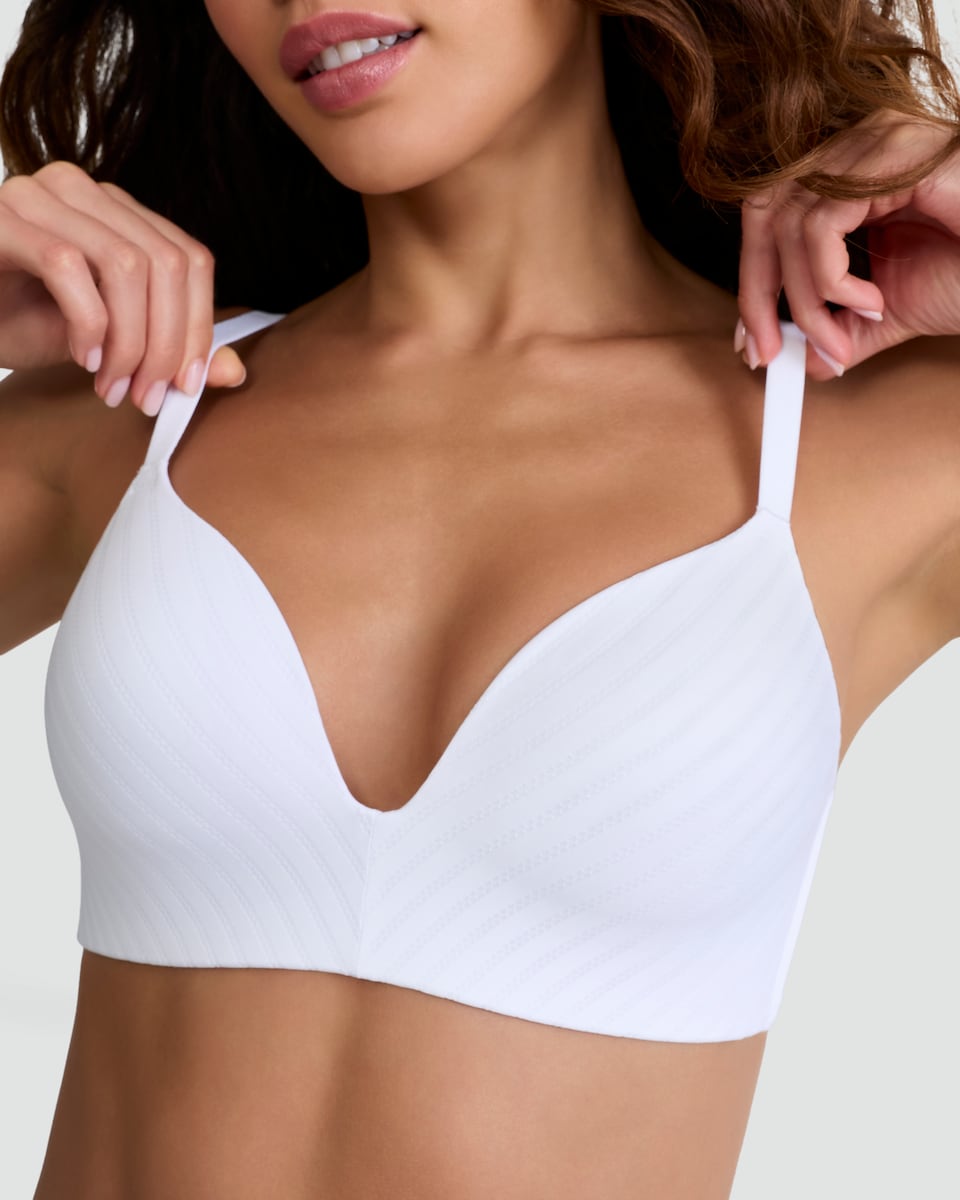 image 1 of F&F 2-Pack Non Wired Striped Padded Bras in Multi