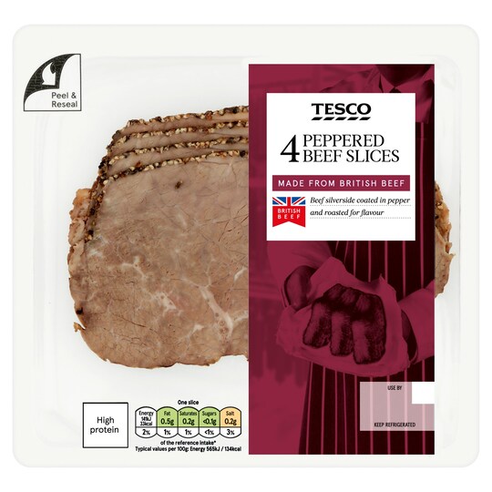 Tesco British Peppered Beef Slices 100g Tesco Groceries