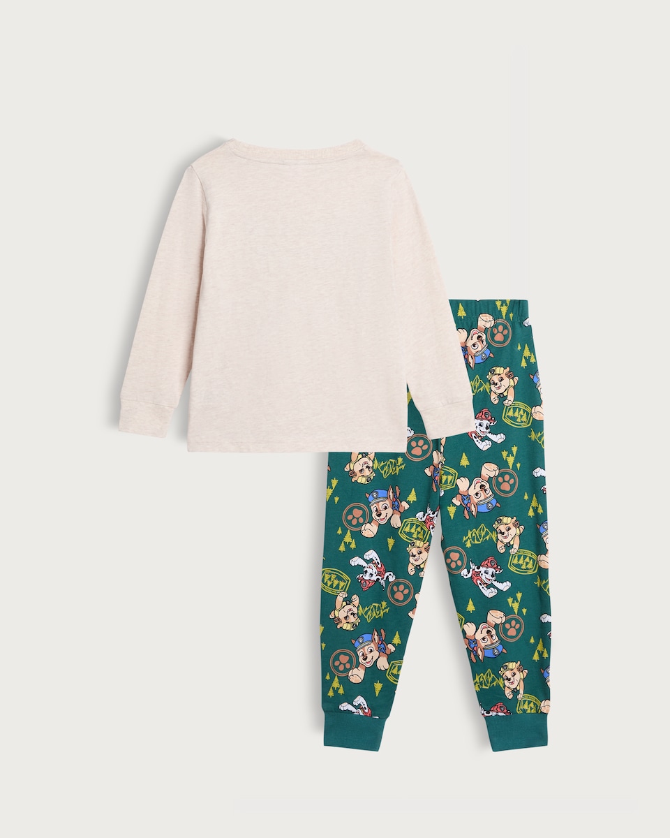 image 1 of Paw Patrol Pure Cotton Print Pyjama Set in Green Multi