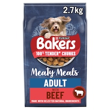 Bakers Meaty Meals Adult Dry Dog Food Beef 2.7kg