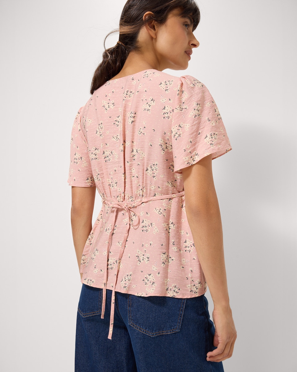 image 1 of F&F Ditsy Floral Blouse in Multi Pink