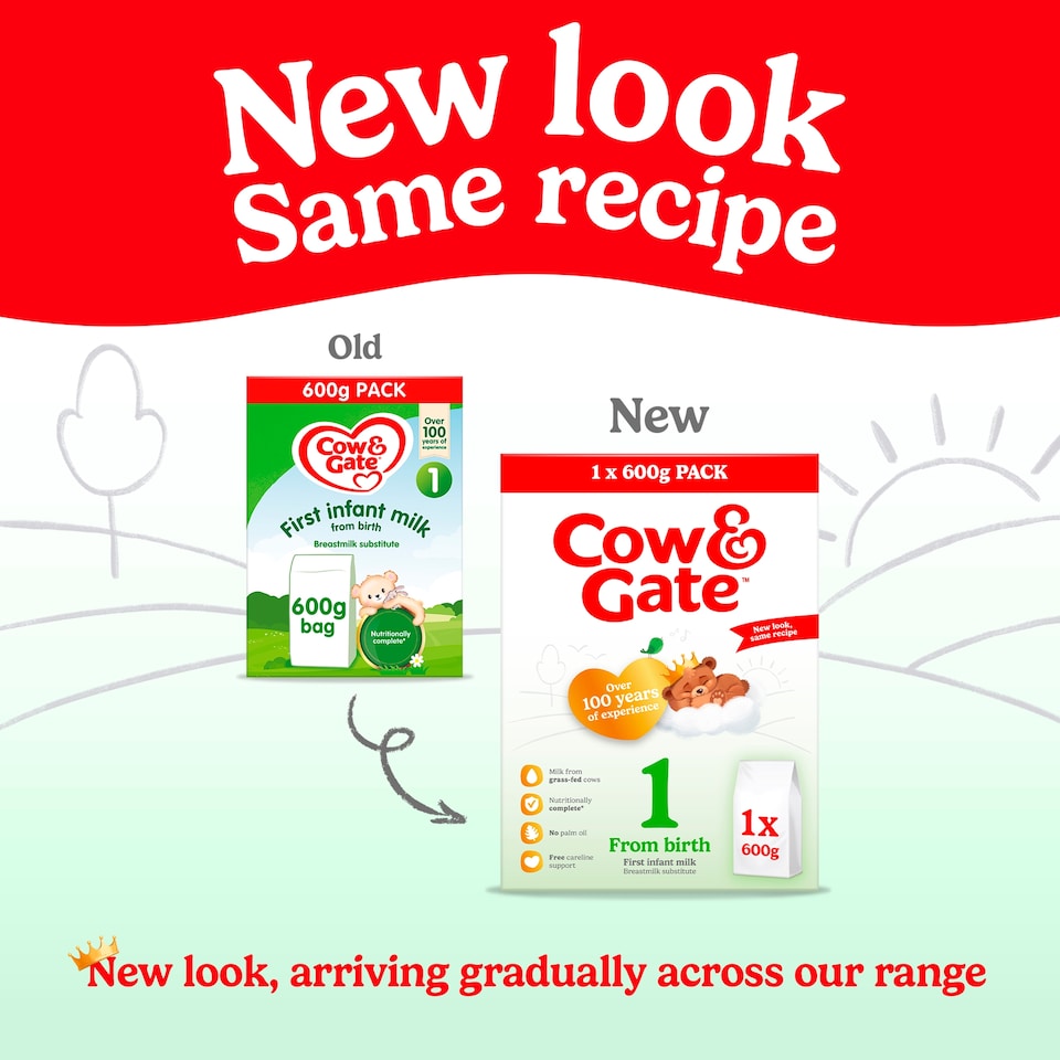 image 1 of Cow & Gate 1 First Infant Baby Milk Formula Powder from Birth 600g