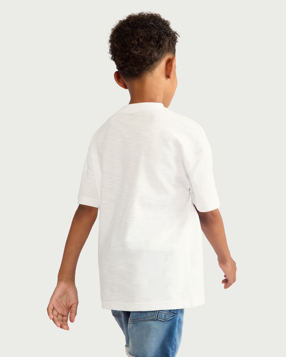 image 1 of F&F Boys Pure Cotton Monaco Oversized Fit T-Shirt in White
