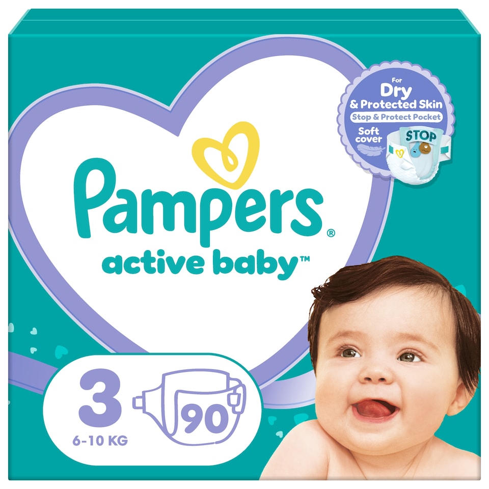 Pampers Active Baby Pelenka, Méret: 3, 90 db Pelenka, 6kg-10kg  1. kép