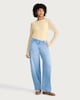 image 2 of OH ME OH MY Crossover Wide Leg Jeans in Blue