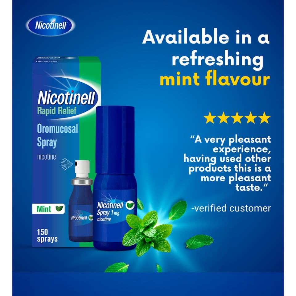 image 1 of Nicotinell Oral Nicotine Spray Mint 1mg 2 x 13.2ml