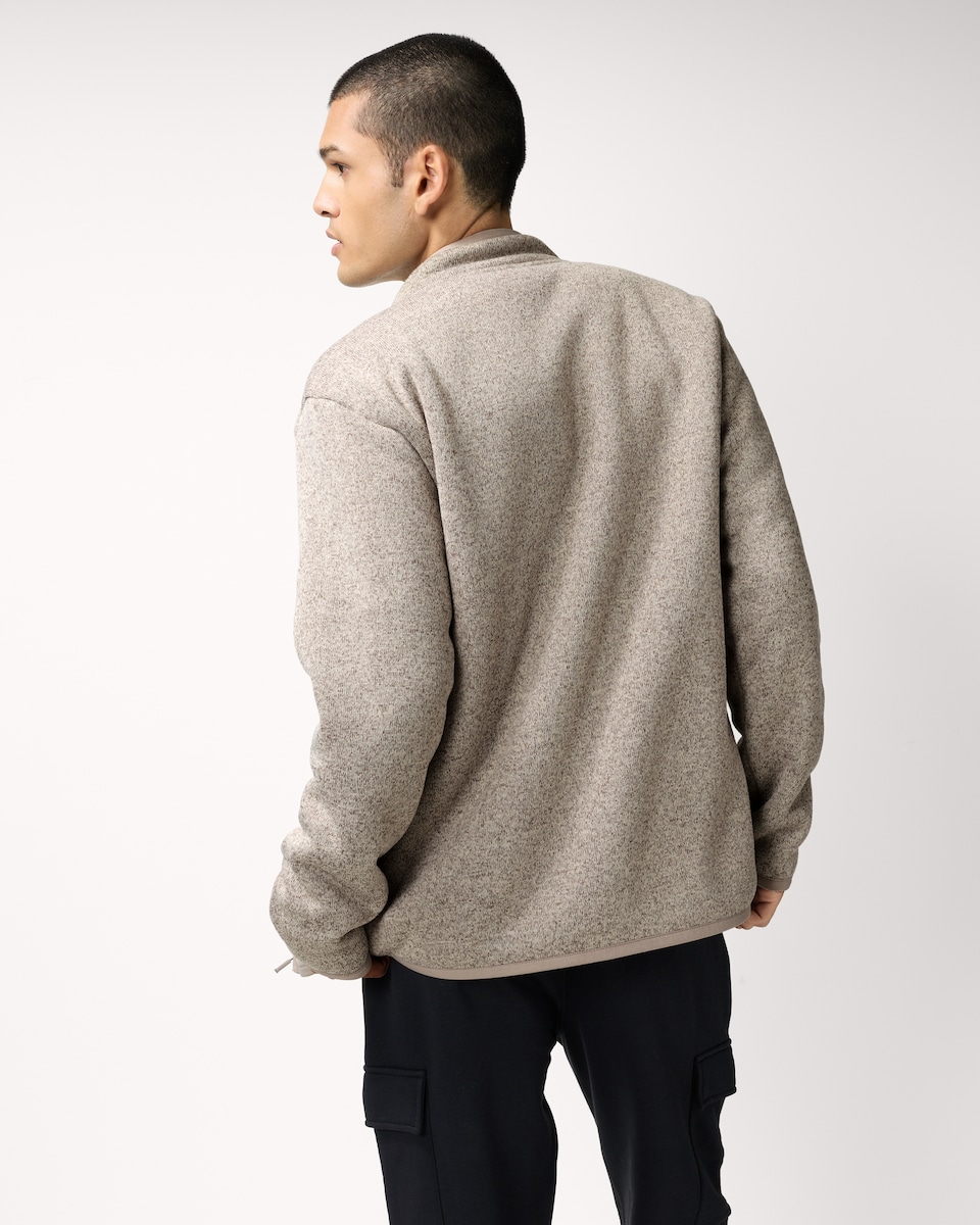 image 1 of F&F Active EVERYHOUR Textured Zip Up Jacket in Ecru