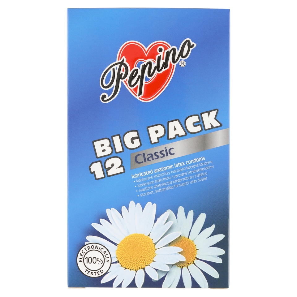 Pepino Classic lubrikované anatomicky tvarované latexové kondomy 12 ks