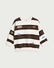 image 3 of F&F Boys Cotton Rich Striped Embroidered Sweatshirt in Brown