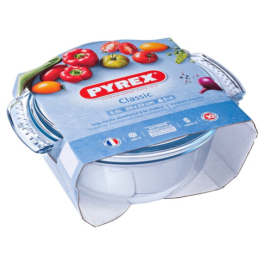 Pyrex Glass Round Casserole With Lid 3.5L Tesco Groceries