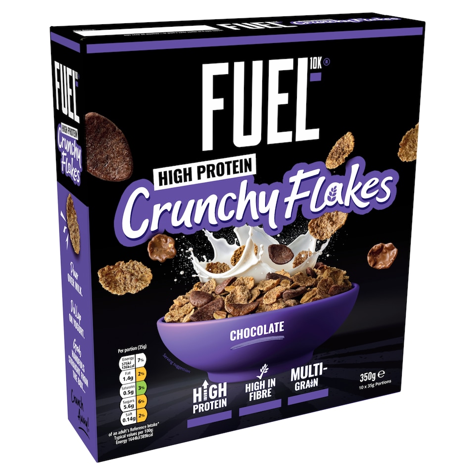 image 1 of FUEL10K Chocolate Multigrain Flakes High Protein Breakfast Cereal 350g