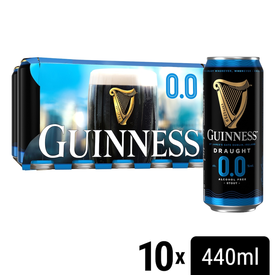 image 1 of Guinness 0.0% Alcohol Free Draught Stout 10X440ml