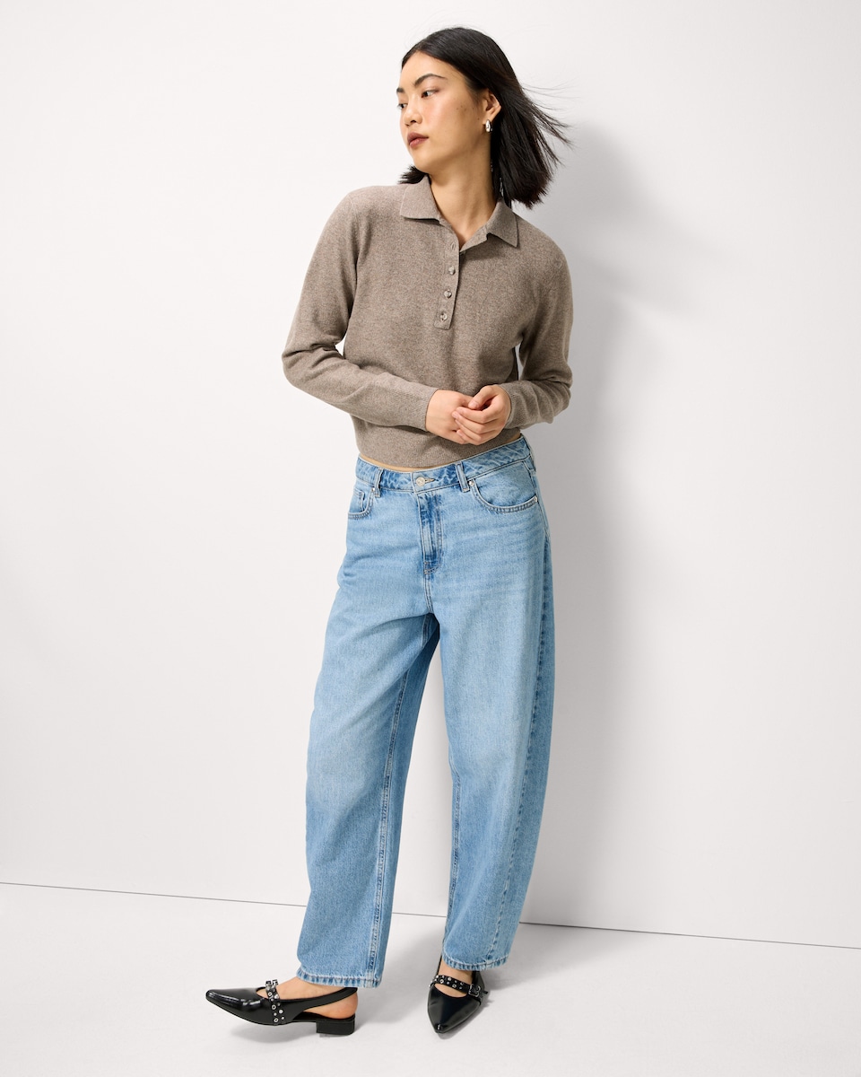 image 1 of F&F Collared Jumper in Mink