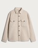 image 4 of F&F Boucle Textured Button Up Shacket with Wool in Cream