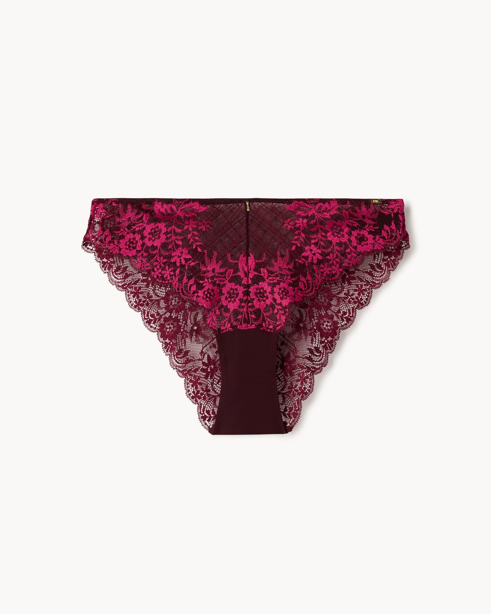 image 1 of F&F Lace Brazilian Briefs in Purple