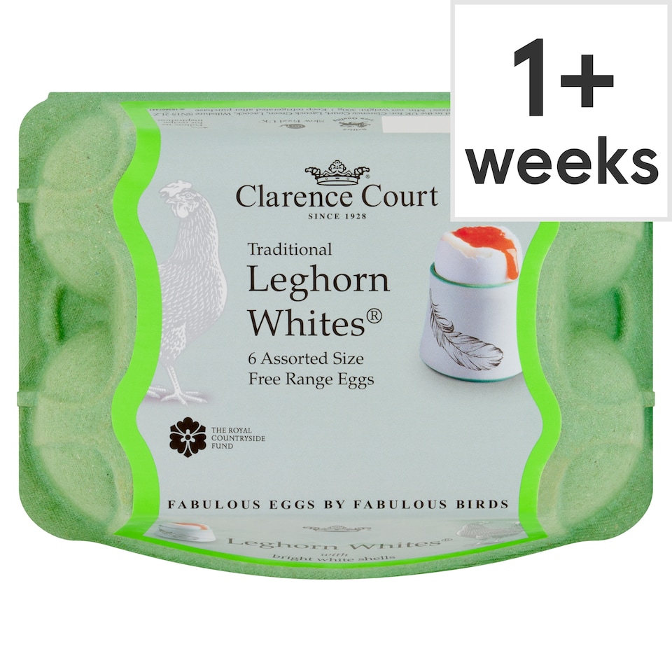 Clarence Court Traditional Leghorn Whites Free Range Eggs 6 Pack