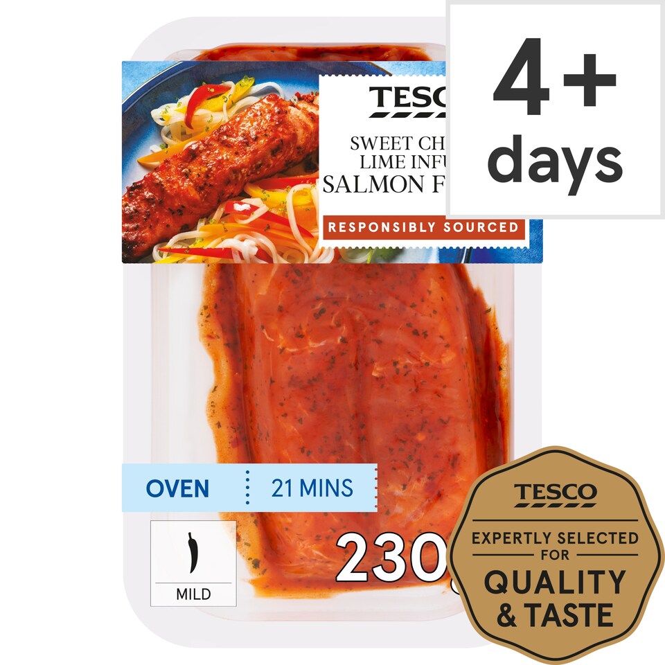 Tesco Sweet Chilli Salmon Fillets 230g
