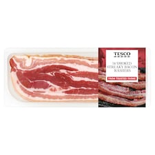 Tesco Smoked Streaky Bacon Rashers 14 Pack 300g