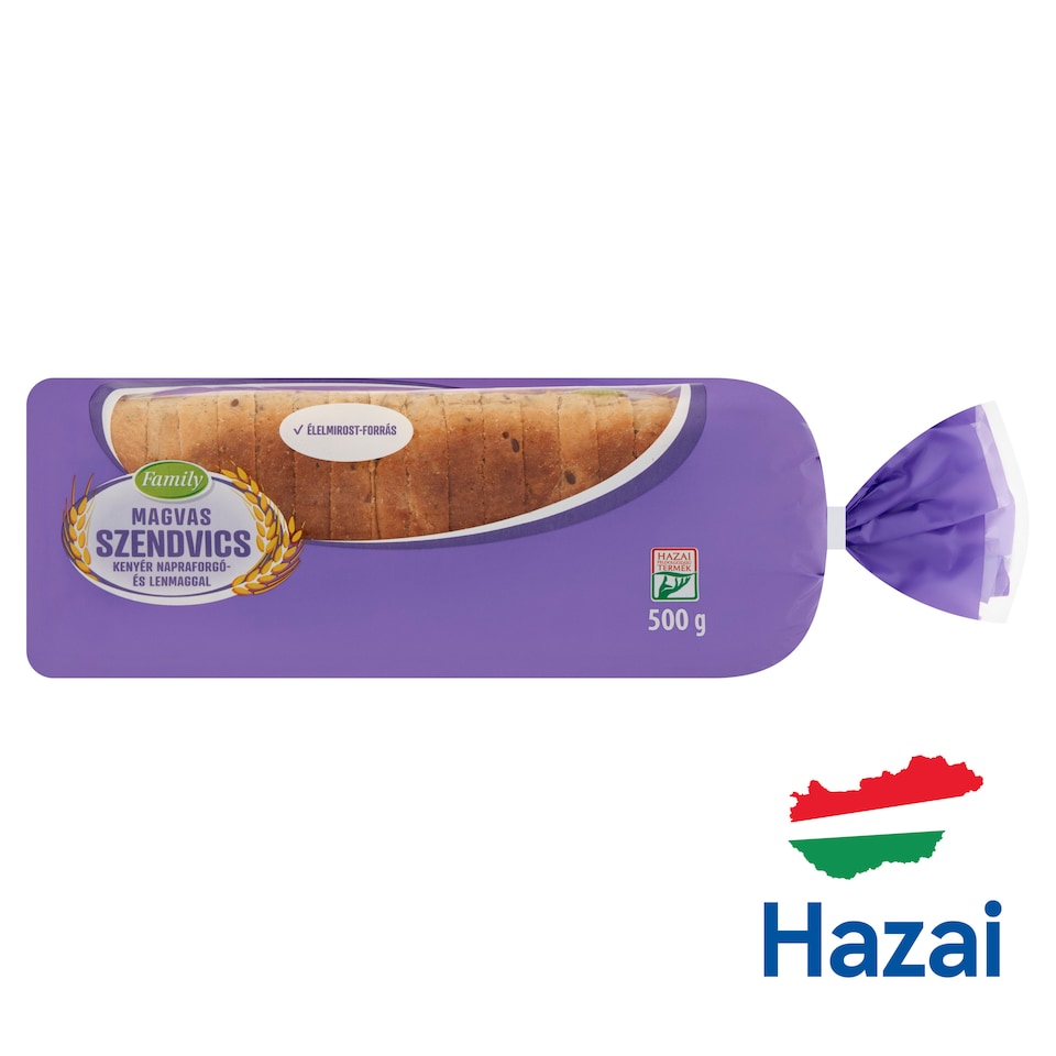 image 1 of Family Seeded Sandwich Bread with Sunflower and Flax Seeds 500 g