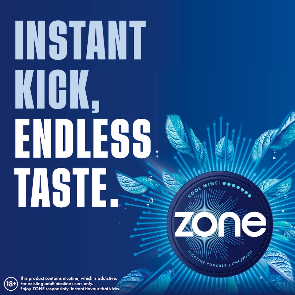 image 1 of Zone Cool Mint Nicotine Pouches 17mg x 20 Pouches 14.1g