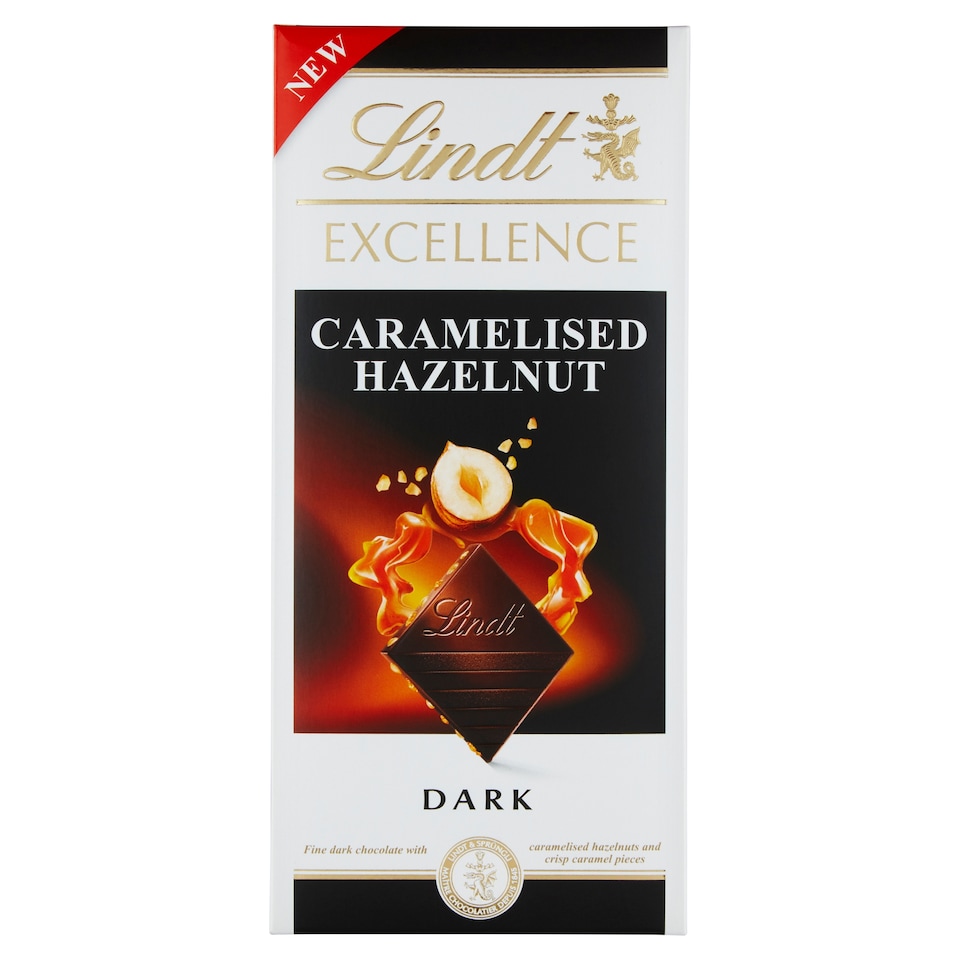 Lindt Excellence étcsokoládé karamellizált mogyoróval és karamell darabokkal 100 g