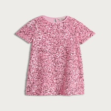 F&F Girls Sequin Short Sleeved Dress in Pink