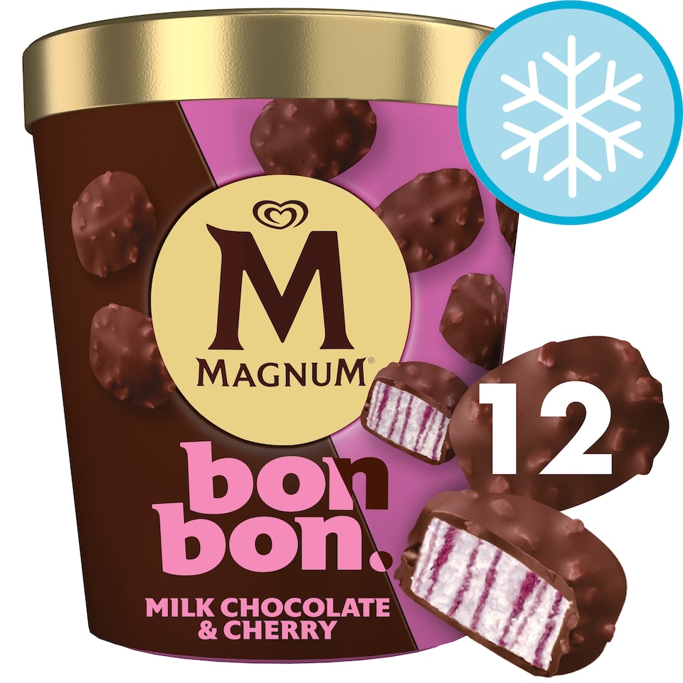 image 1 of Magnum BonBon Milk Chocolate and Cherry Bites 12x17ml