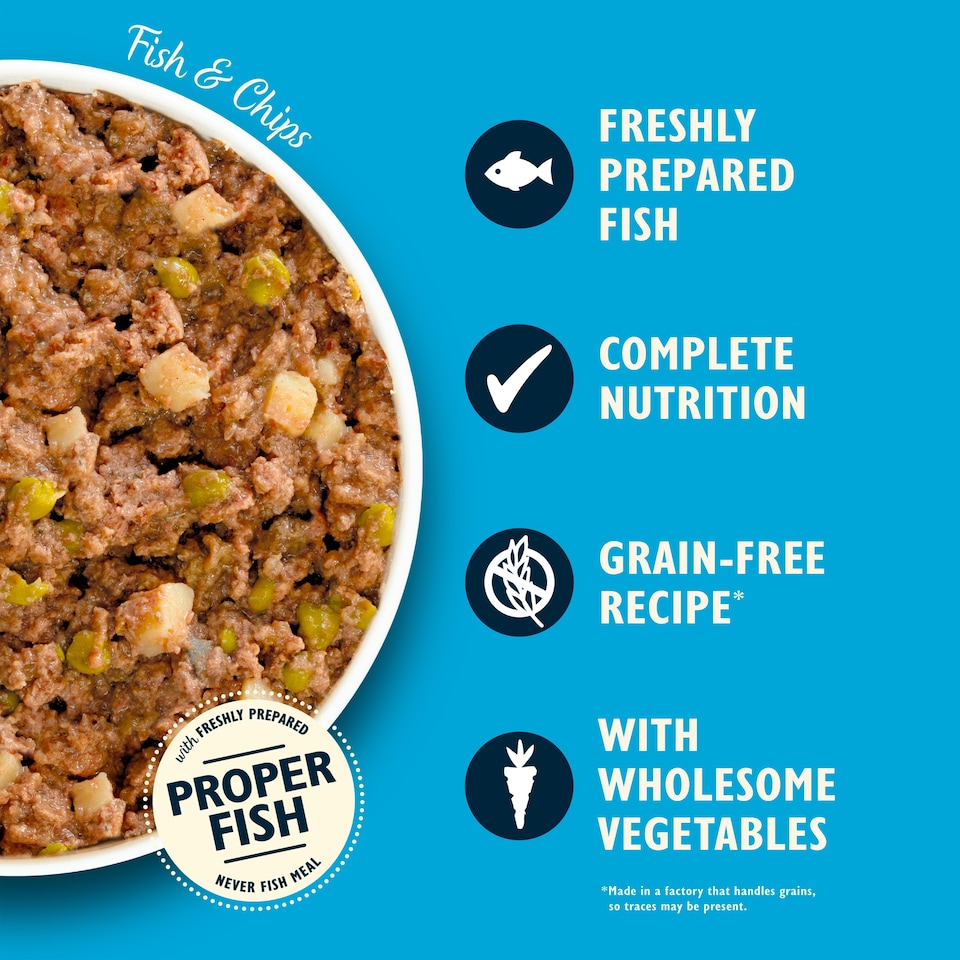 image 1 of Lily's Kitchen Fish and Chips with Potatoes and Dill for Dogs 150g