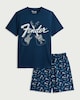 image 4 of Fender Pure Cotton Guitar Print Shorts Pyjama Set in Navy