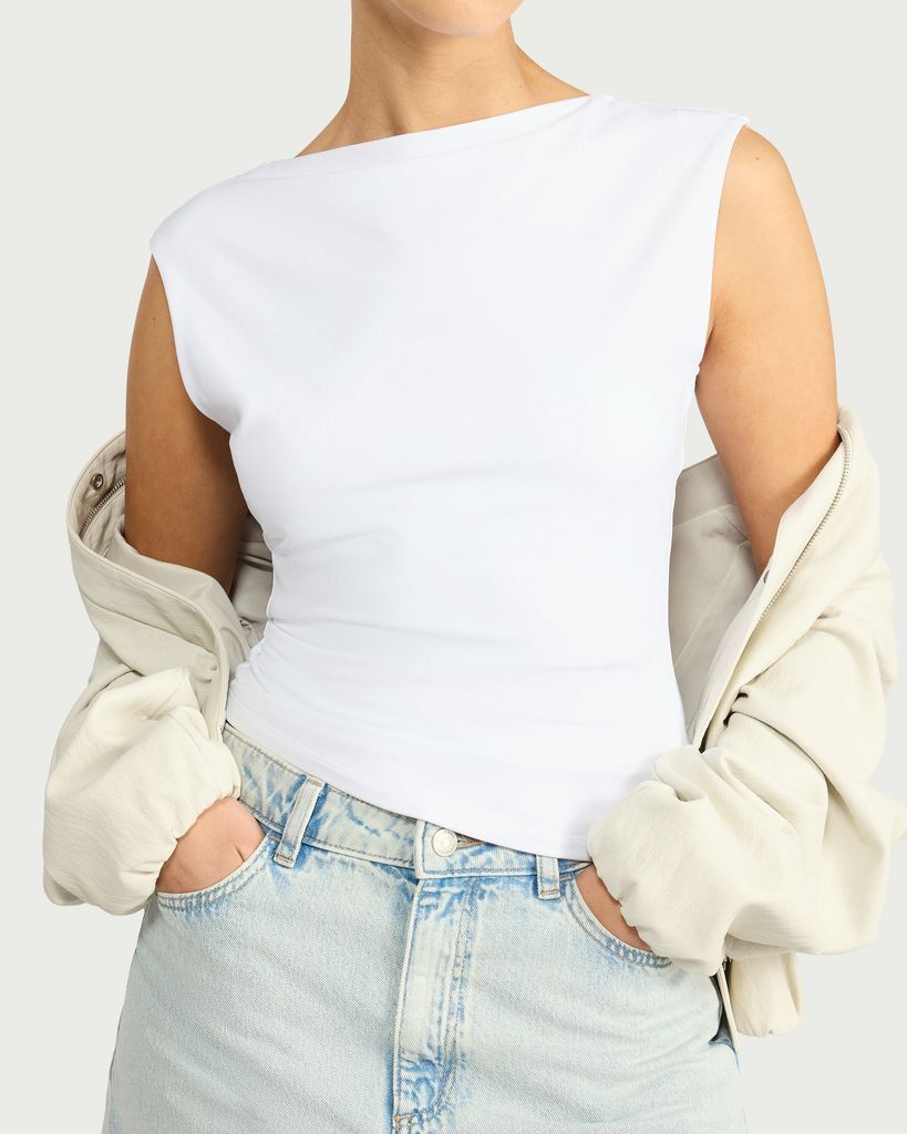 F&F Polyamide Sleeveless Top in White