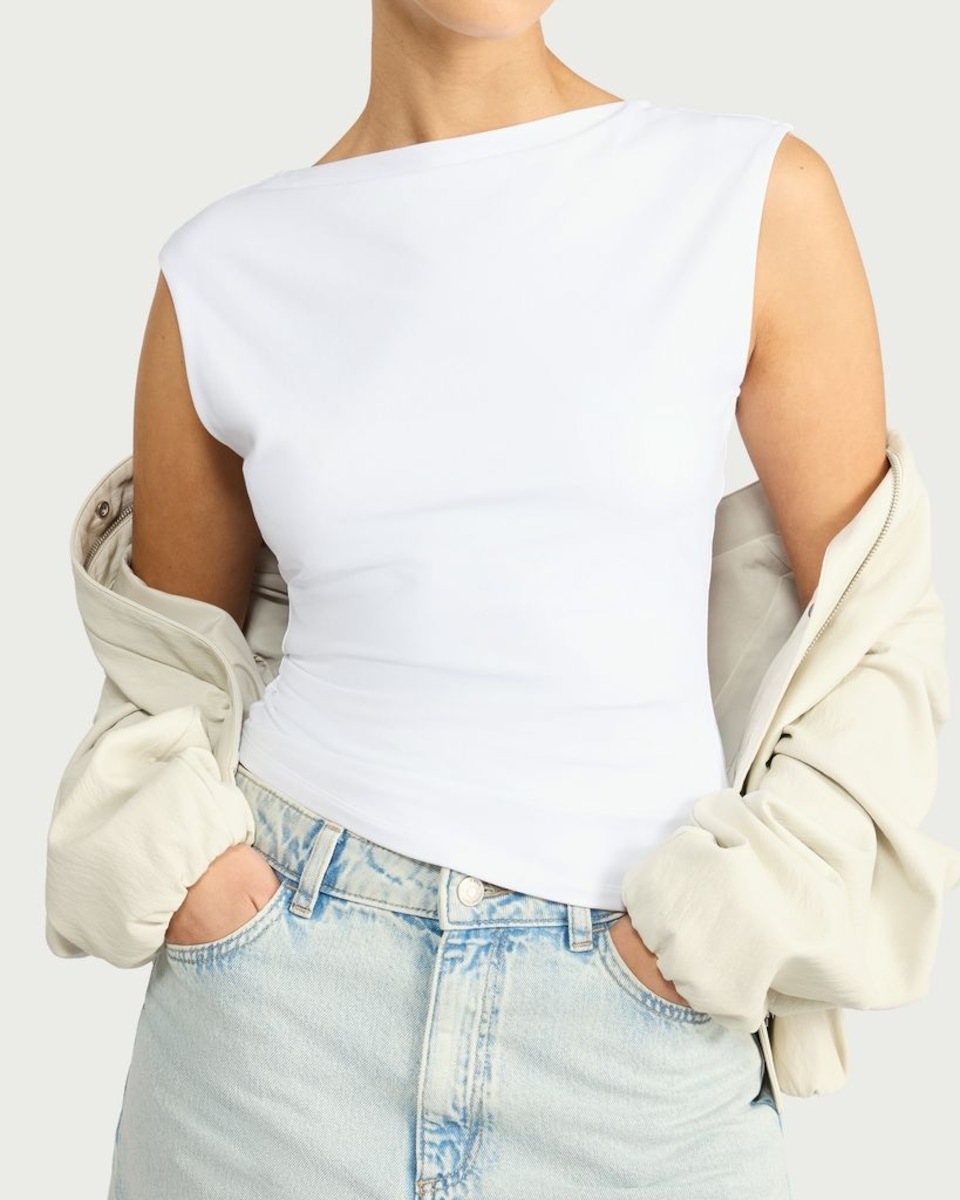 image 1 of F&F Polyamide Sleeveless Top in White
