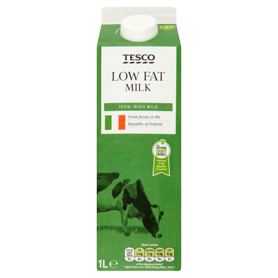 Tesco Low Fat Milk 1Ltr