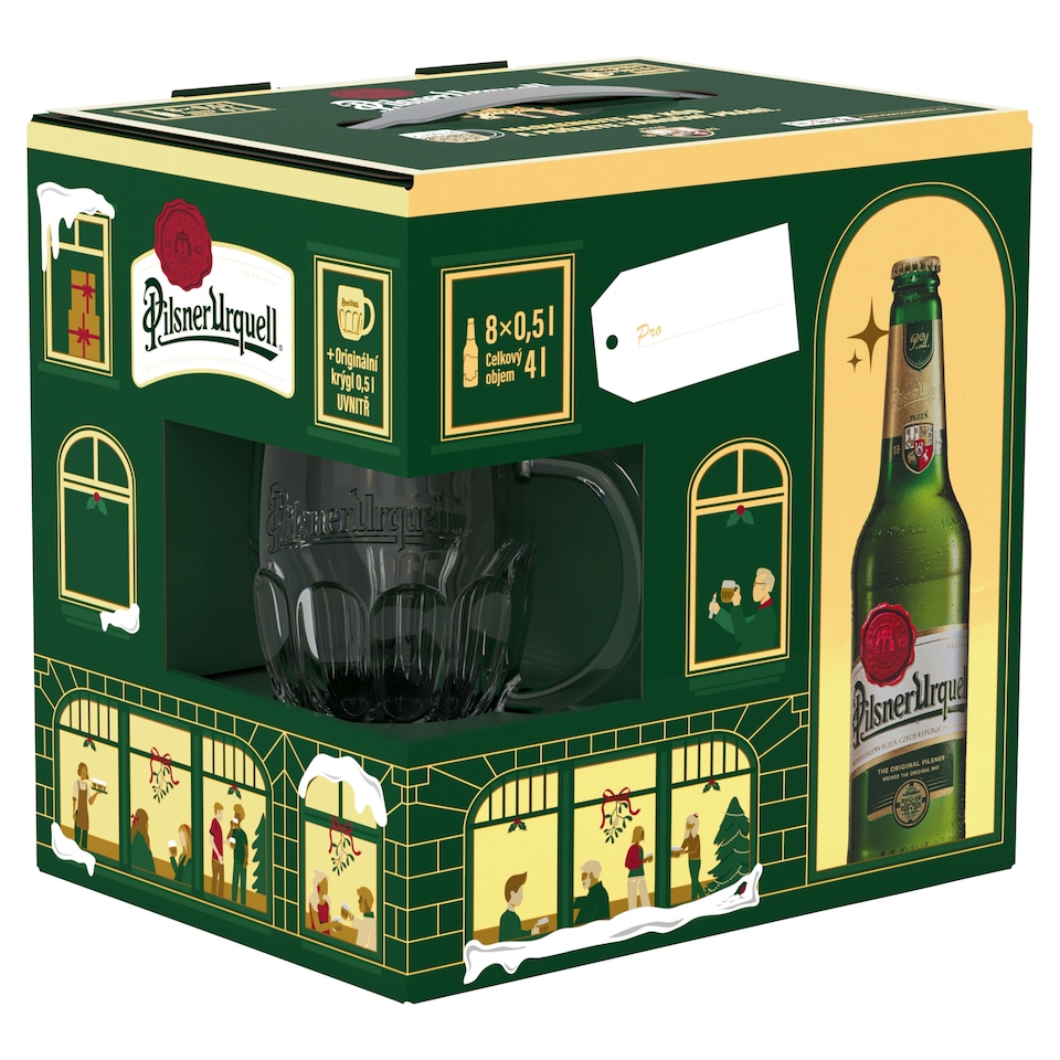 Pilsner Urquell Pivo ležák světlý 8 x 0,5l (4l) + krýgl 0,5 l