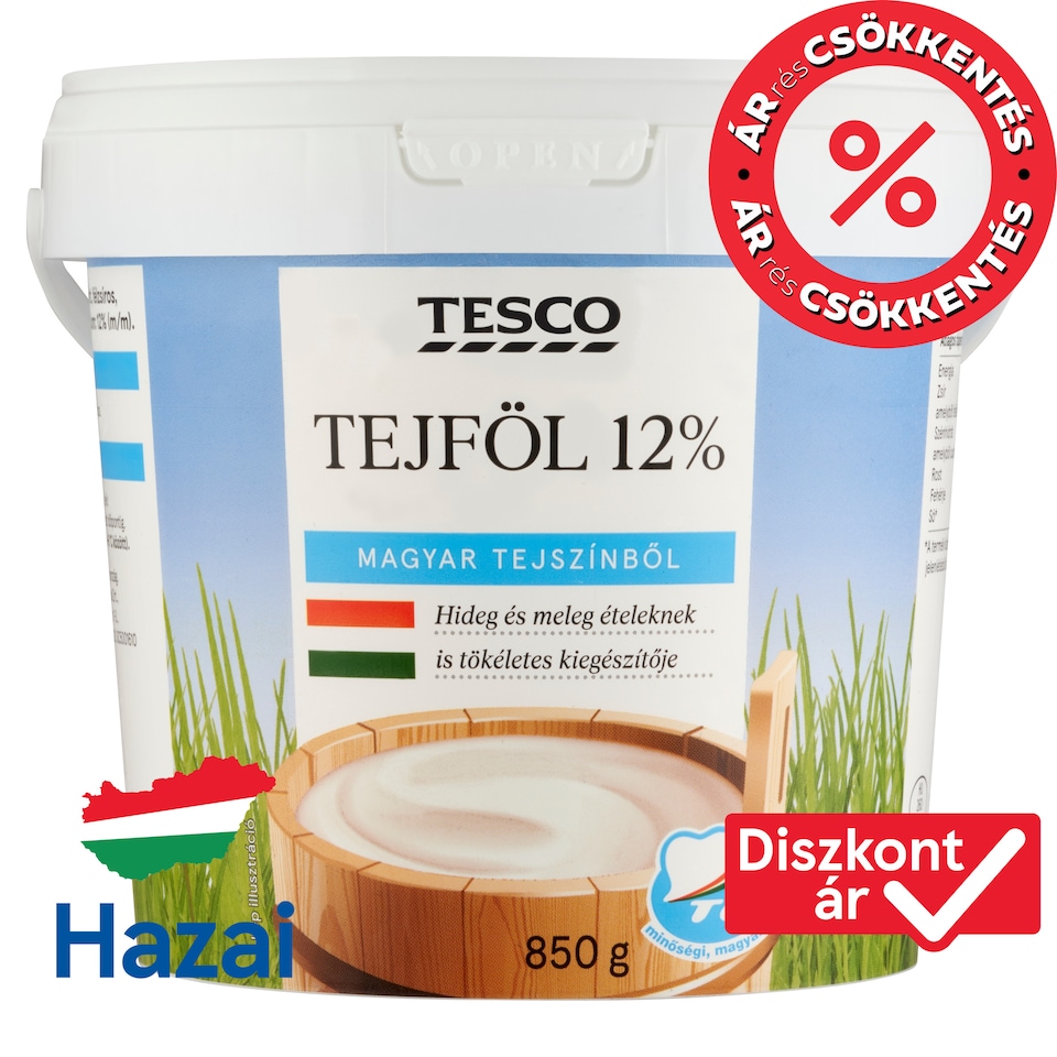 Tesco félzsíros tejföl 12% 850 g
