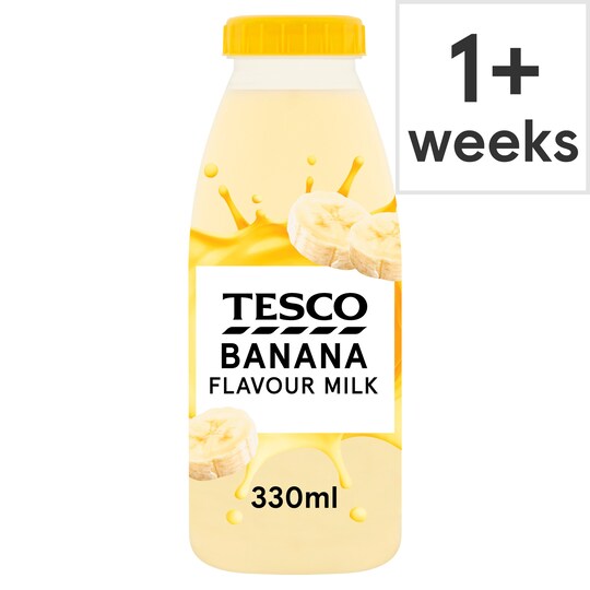 Tesco Banana Flavour Milk 330Ml Tesco Groceries
