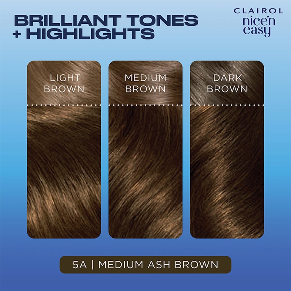 image 1 of Clairol Nice ‘N Easy Medium Ash Brown 5A Hair Dye