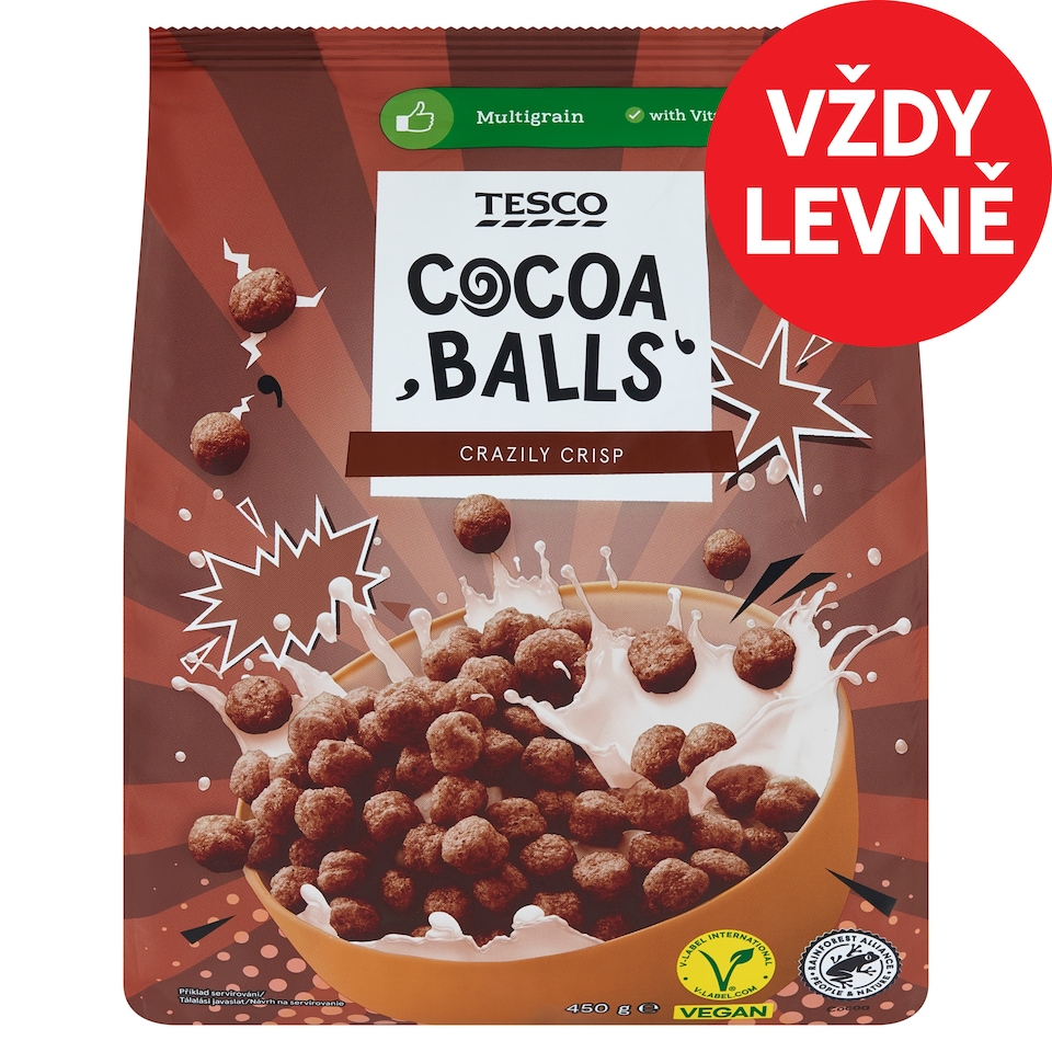 Tesco Cereální kakaové kuličky 450g