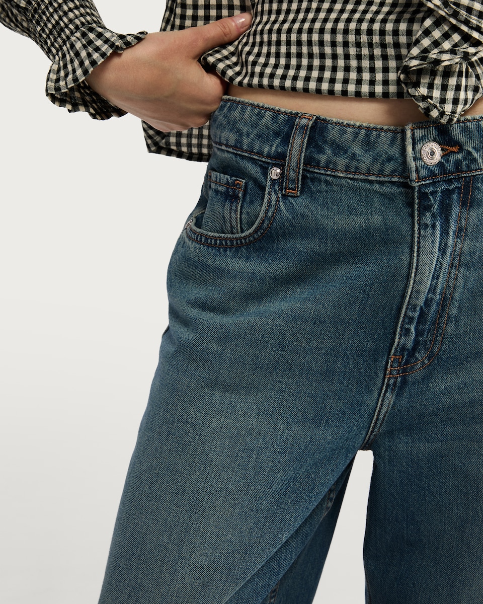 image 1 of The F&F Edit Barrel Leg Jeans in Blue