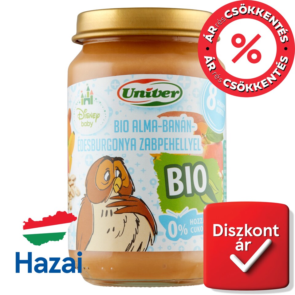Univer Disney Baby Organic Apple-Banana-Sweet Potato with Oatmeal Baby Dessert 8+ Months 163 g