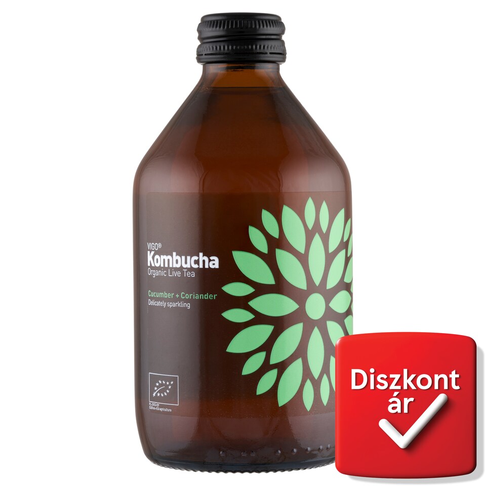 Vigo Kombucha uborka koriander organikus élő tea 330 ml