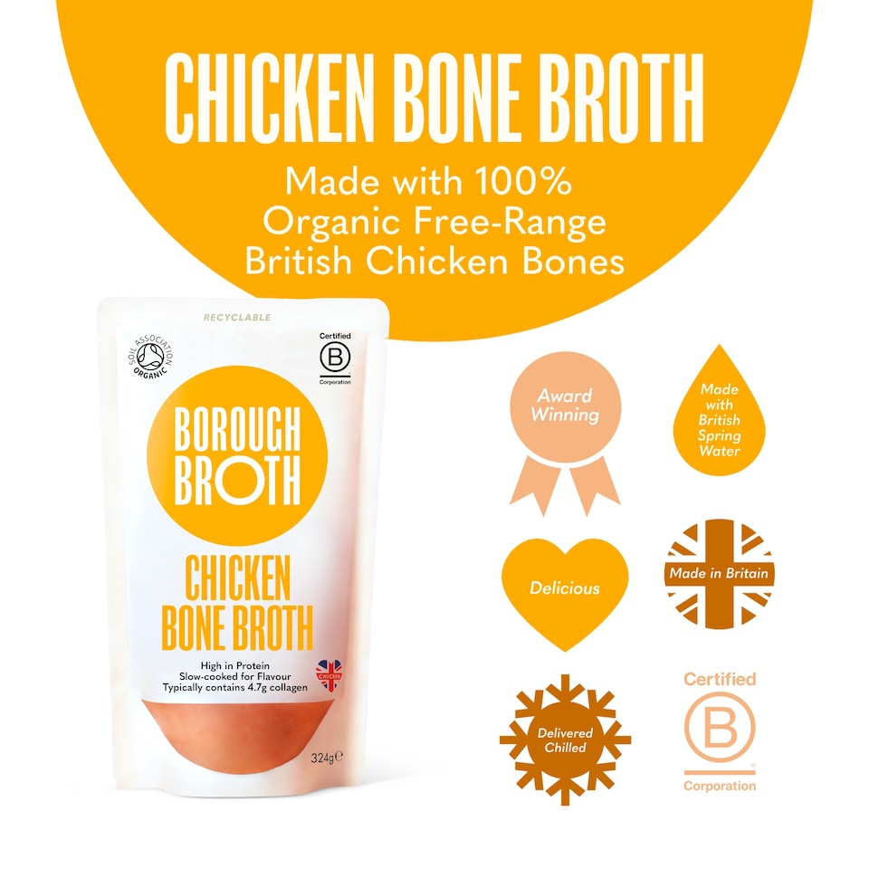 image 1 of Borough Broth Free-Range Organic Chicken Bone Broth 324g