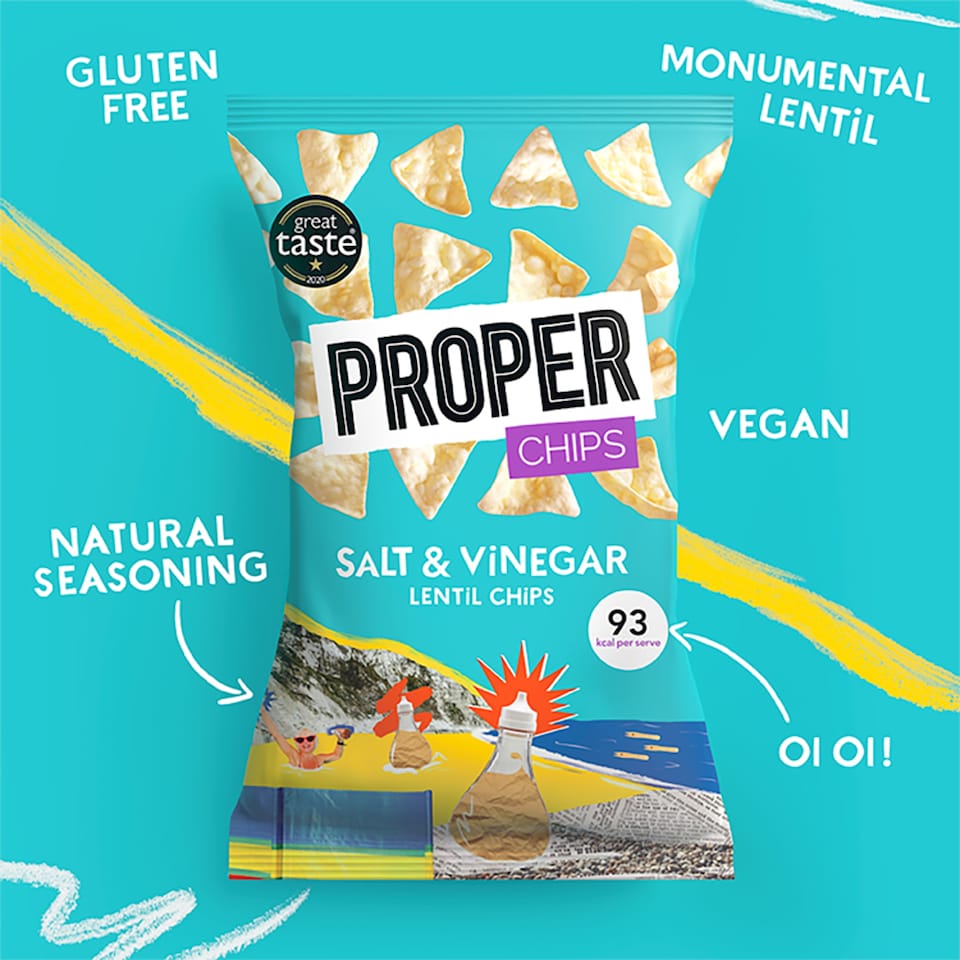 image 1 of Properchips Salt & Vinegar Lentil Chips 85G