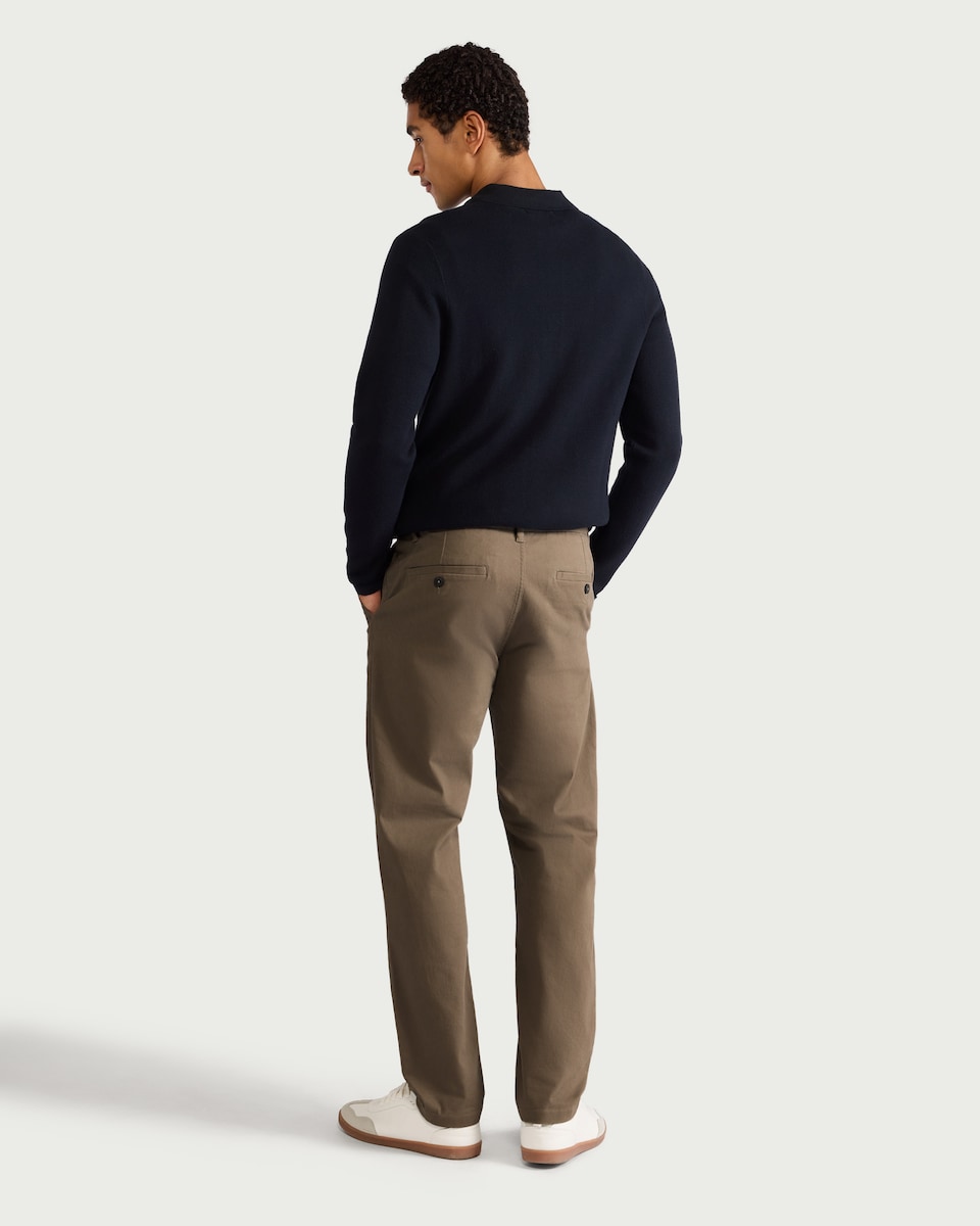 image 1 of F&F Cotton Rich FREEFIT® Chino Trousers in Stone