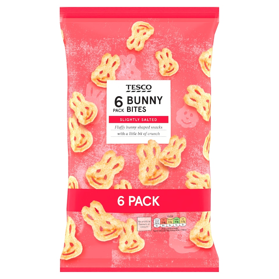 Tesco Bunny Bites Snacks 6 X 19 G