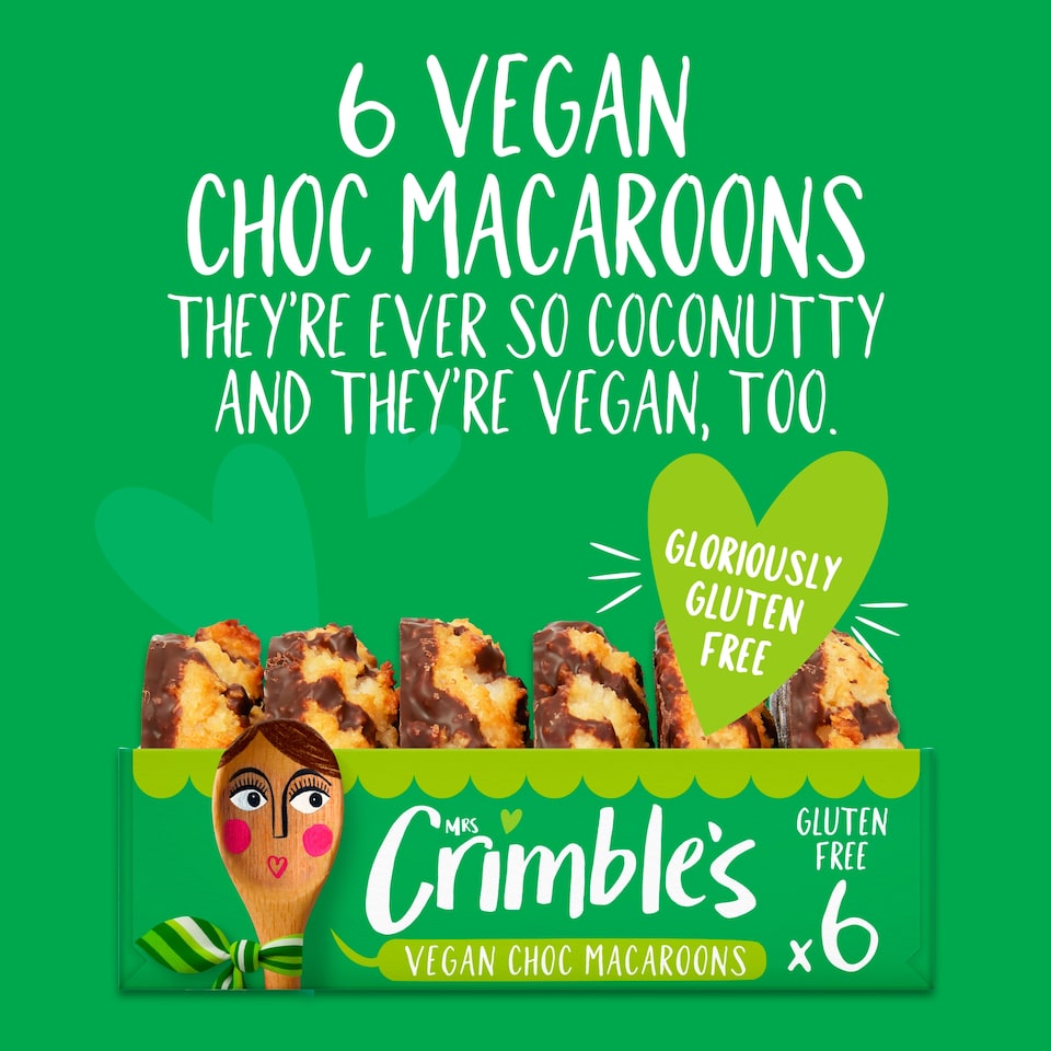 image 1 of Mrs Crimble's Gluten Free Vegan Chocolate Coconut Macaroons 195g