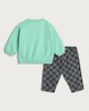 image 2 of F&F Baby 2-Piece Cotton Rich Daytona Speedway Sweatshirt and Trousers Set in Mint