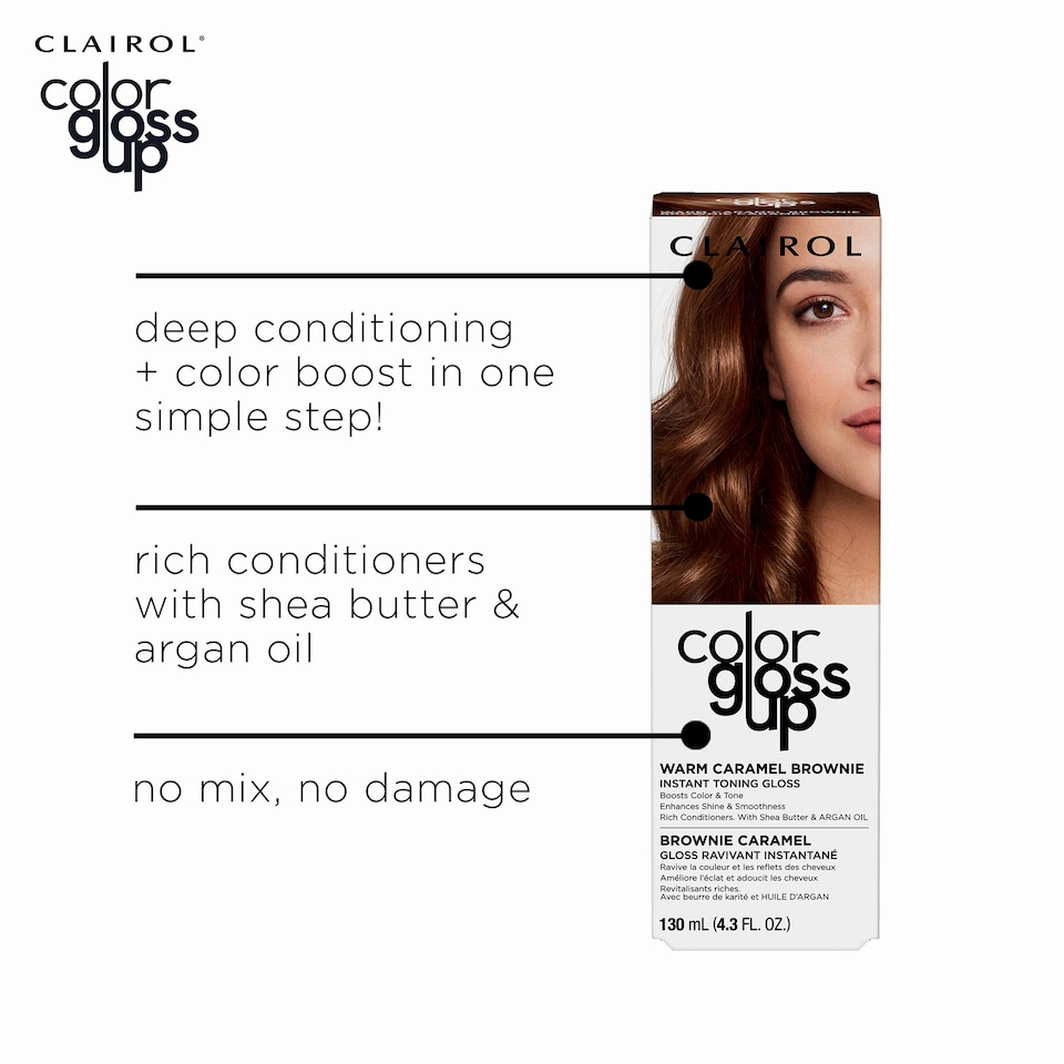image 1 of Clairol Colour Toning Gloss Warm Caramel Brownie 130Ml