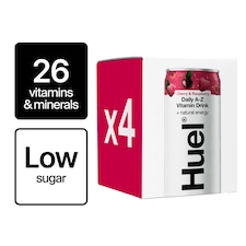 Huel Daily A-Z Cherry & Raspberry Sparkling Multivitamin Energy Drink 4 x 330ml